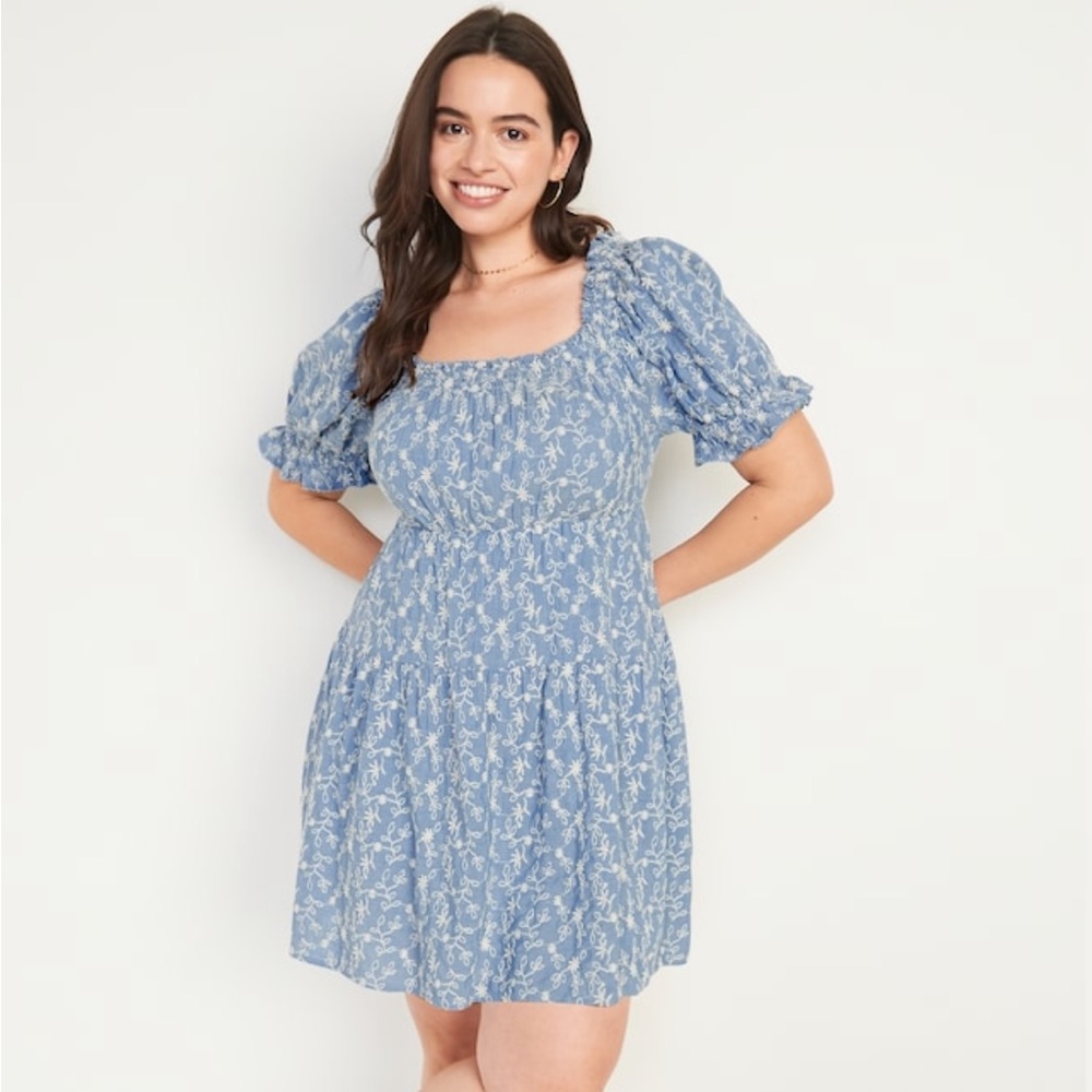 Puff Sleeve Tiered Mini Dress